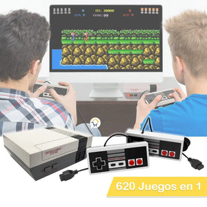 Mini Consola Retro Clásica 620 Juegos En 1 AV-OUT + 2 Controles RF HL38